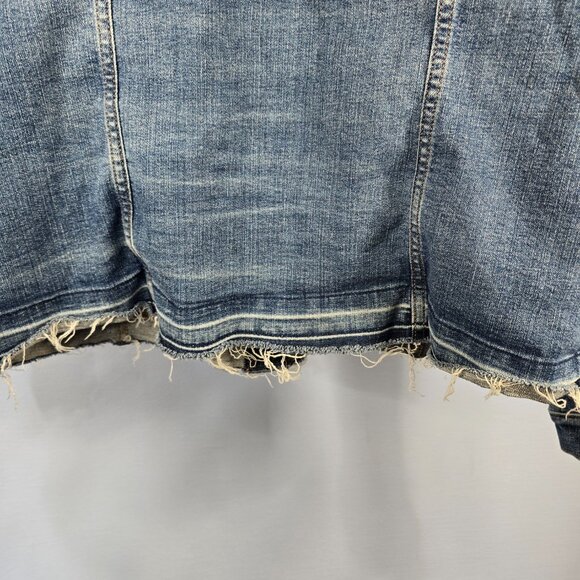Sonoma Goods for Like Everyday Jean Trucker Jacket Distressed & Frayed XXL (Q-5) - Picture 7 of 8